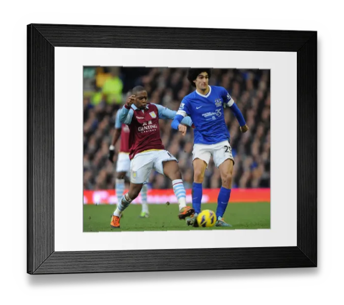 Framed Print : Thrilling 3-3 Draw: Fellaini vs. Zogbia at Goodison Park - Everton vs. Aston Villa, Barclays Premier League (02-02-2013)