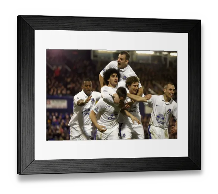 Framed Print : Phil Jagielka Scores Everton's Second Goal in FA Cup Showdown against Oldham Athletic (16-02-2013) Framed Print : Phil Jagielka Scores Everton's Second Goal in FA Cup Showdown against Oldham Athletic (16-02-2013)