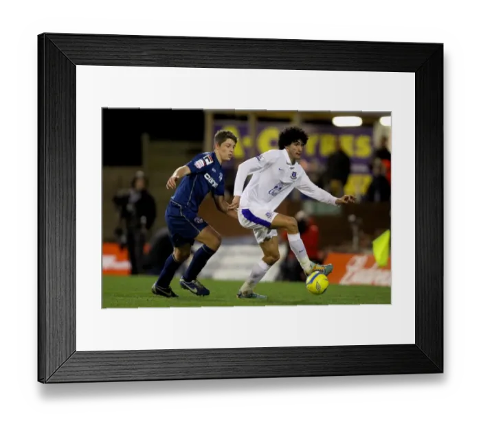 Framed Print : Tarkowski vs. Fellaini: A FA Cup Battle at Oldham Athletic Framed Print : Tarkowski vs. Fellaini: A FA Cup Battle at Oldham Athletic