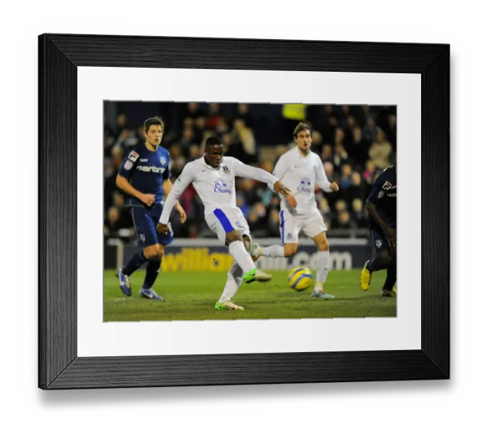 Framed Print : Victor Anichebe's Equalizing Goal: Everton vs Oldham Athletic in FA Cup Fifth Round Framed Print : Victor Anichebe's Equalizing Goal: Everton vs Oldham Athletic in FA Cup Fifth Round