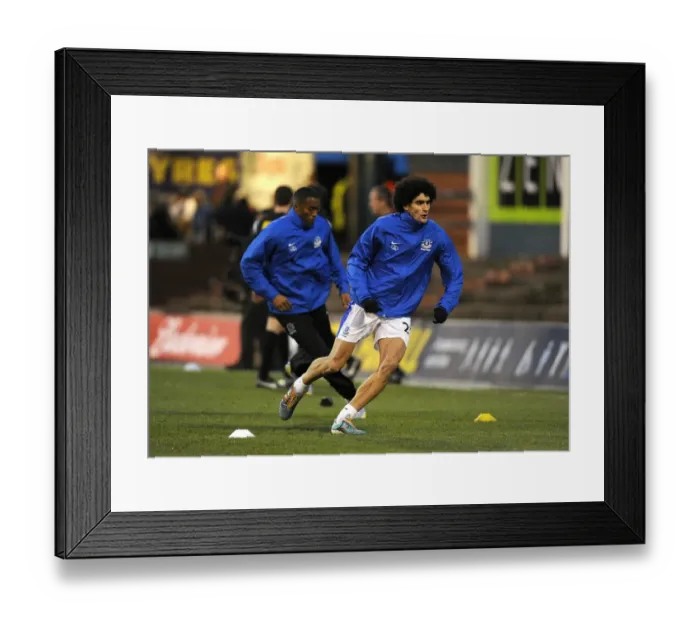 Framed Print : Everton FC: Fellaini and Distin Gear Up for FA Cup Showdown against Oldham Athletic Framed Print : Everton FC: Fellaini and Distin Gear Up for FA Cup Showdown against Oldham Athletic
