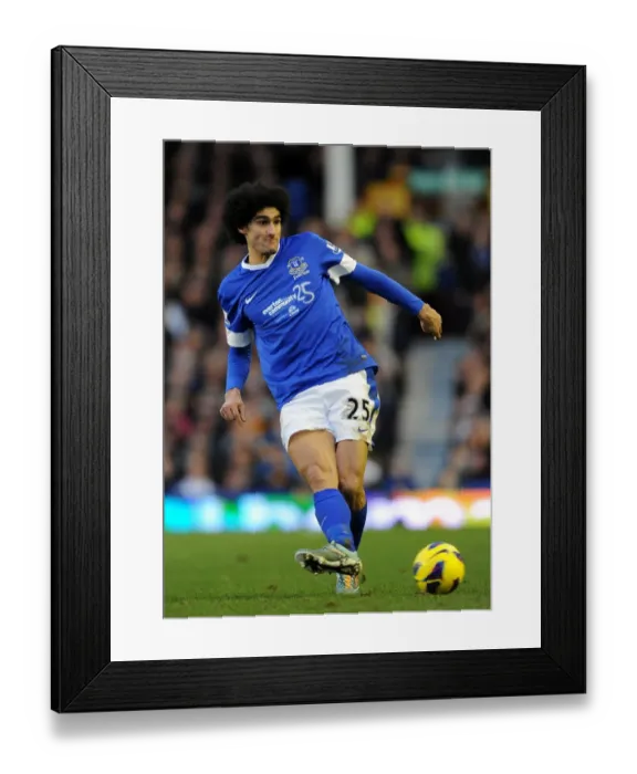 Framed Print : Marouane Fellaini's Unforgettable Display: Everton vs. Aston Villa, 3-3 Thriller at Goodison Park (Barclays Premier League - February 2, 2013)
