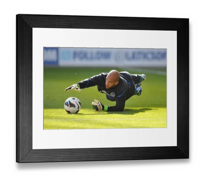 Framed Print : Determined Tim Howard: A Heroic Performance in the 2-2 Stalemate between Wigan Athletic and Everton (October 6, 2012, DW Stadium)