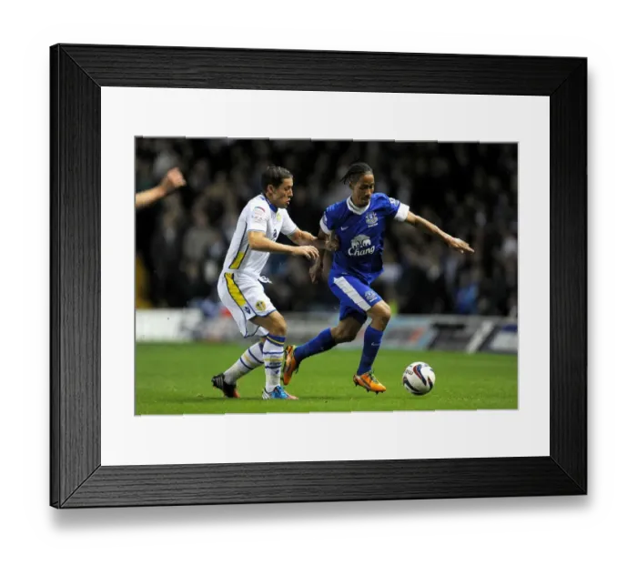Framed Print : Battling for the Ball: Leeds United vs. Everton in the Capital One Cup Third Round Framed Print : Battling for the Ball: Leeds United vs. Everton in the Capital One Cup Third Round