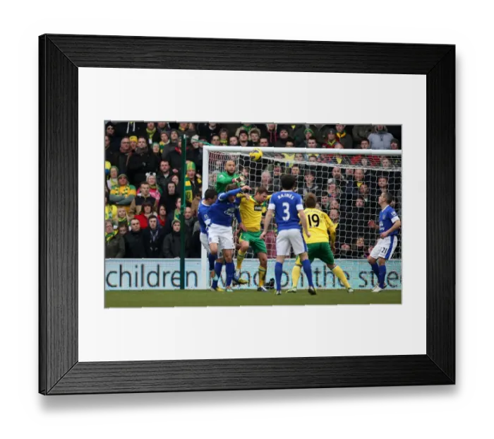 Framed Print : Tim Howard's Defiant Save: A Tense Moment in the Norwich City vs. Everton Premier League Clash (February 23, 2013) Framed Print : Tim Howard's Defiant Save: A Tense Moment in the Norwich City vs. Everton Premier League Clash (February 23, 2013)
