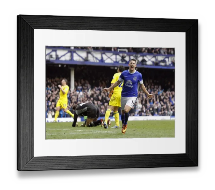 Framed Print : Mirallas Triple: Everton's Thrilling Third Goal vs. Reading (3-1), Goodison Park (02-03-2013)