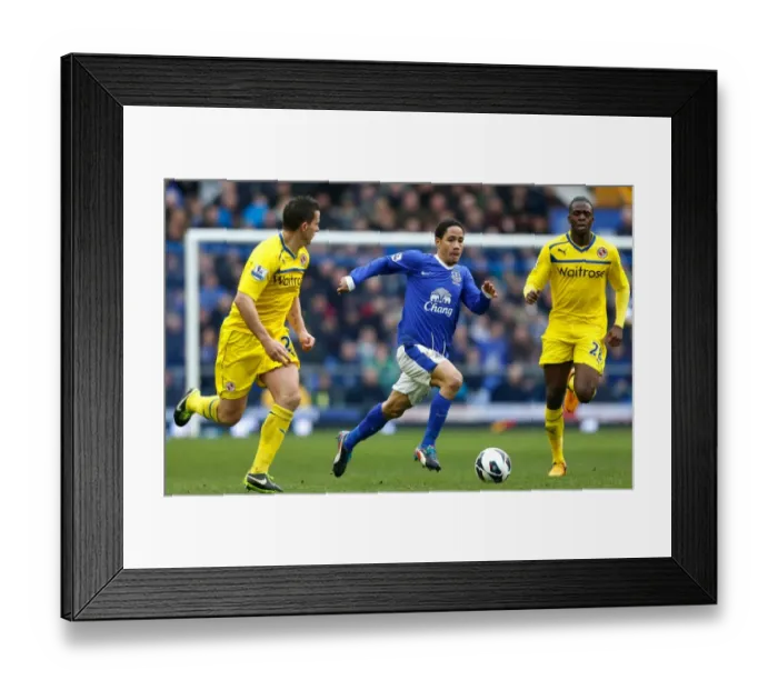 Framed Print : Everton's Triumph: Steven Pienaar Shines in 3-1 Barclays Premier League Victory over Reading (02-03-2013)