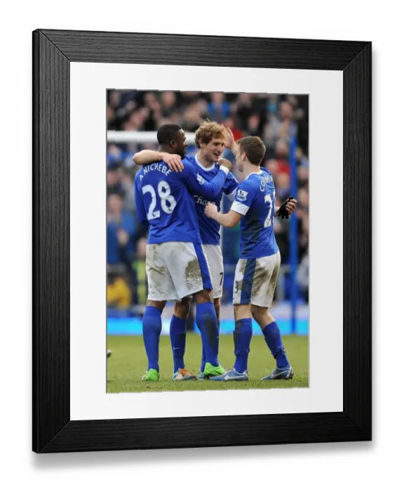 Framed Print : Everton's Triumph: Jelavic, Anichebe, and Coleman's Celebration Over Manchester City (Everton 2 - 0 BPL) Framed Print : Everton's Triumph: Jelavic, Anichebe, and Coleman's Celebration Over Manchester City (Everton 2 - 0 BPL)