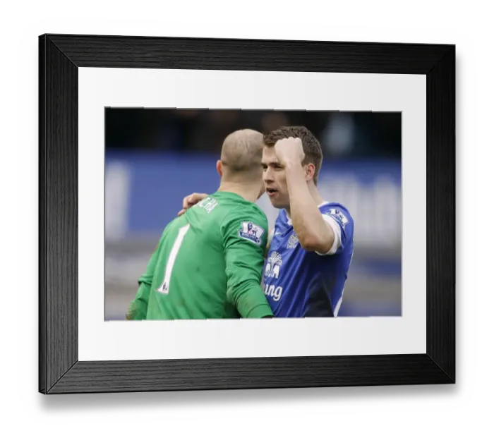 Framed Print : Everton's Glory: Seamus Coleman and Jan Mucha's Jubilant Moment after Manchester City Victory (March 16, 2013 - Goodison Park) Framed Print : Everton's Glory: Seamus Coleman and Jan Mucha's Jubilant Moment after Manchester City Victory (March 16, 2013 - Goodison Park)