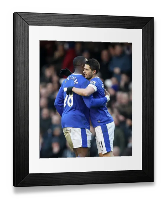 Framed Print : Mirallas and Anichebe: Everton's Unforgettable Goal Celebration vs Stoke City (30-03-2013) Framed Print : Mirallas and Anichebe: Everton's Unforgettable Goal Celebration vs Stoke City (30-03-2013)
