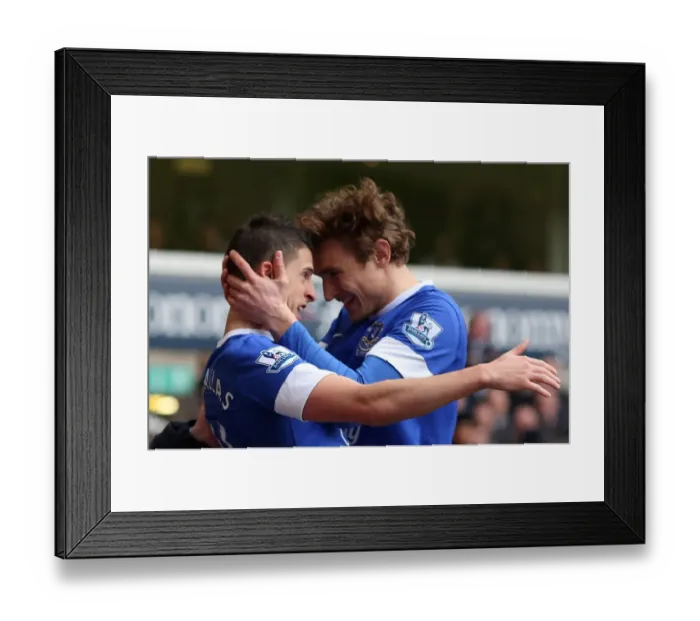 Framed Print : Mirallas and Jelavic Celebrate Everton's Second Goal vs. Tottenham in Premier League (PA Image) Framed Print : Mirallas and Jelavic Celebrate Everton's Second Goal vs. Tottenham in Premier League (PA Image)