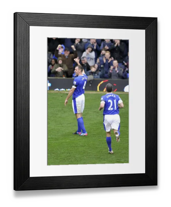 Framed Print : Darron Gibson Scores Everton's First Goal Against Queens Park Rangers in BPL (13-04-2013, Goodison Park) Framed Print : Darron Gibson Scores Everton's First Goal Against Queens Park Rangers in BPL (13-04-2013, Goodison Park)