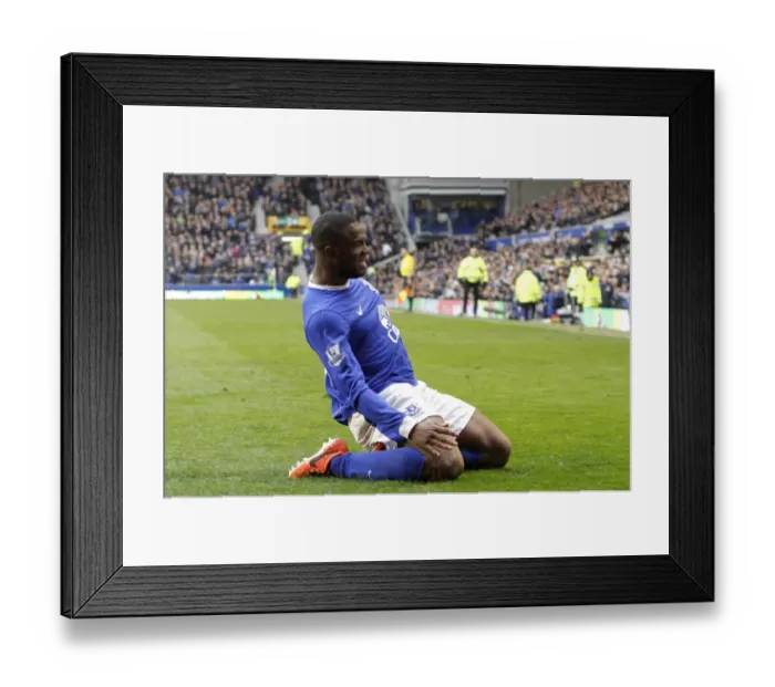 Framed Print : Everton's Victor Anichebe Celebrates Second Goal Against Queens Park Rangers (13-04-2013) Framed Print : Everton's Victor Anichebe Celebrates Second Goal Against Queens Park Rangers (13-04-2013)
