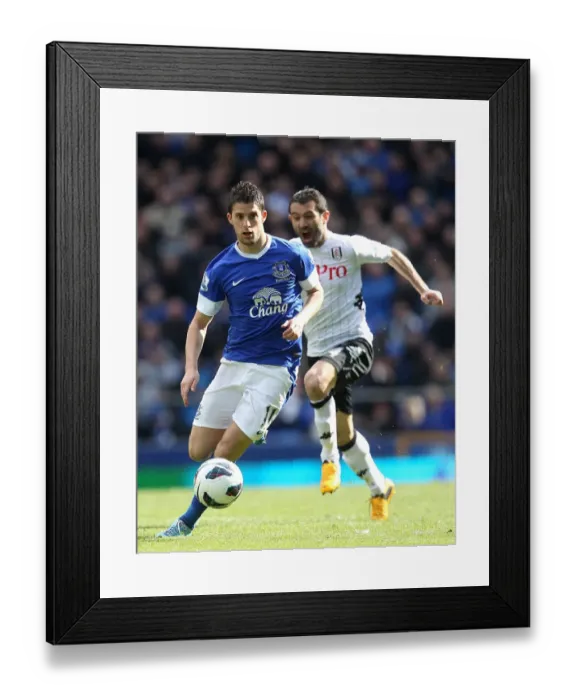 Framed Print : Mirallas vs. Karagounis: A Clash at Goodison Park (Everton 1-0 Fulham, Barclays Premier League) Framed Print : Mirallas vs. Karagounis: A Clash at Goodison Park (Everton 1-0 Fulham, Barclays Premier League)