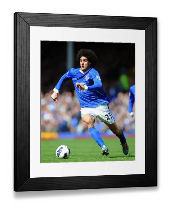 Framed Print : Marouane Fellaini's Thunderous Strike: Everton's Victory Over Fulham in Premier League (27-04-2013, Goodison Park) Framed Print : Marouane Fellaini's Thunderous Strike: Everton's Victory Over Fulham in Premier League (27-04-2013, Goodison Park)