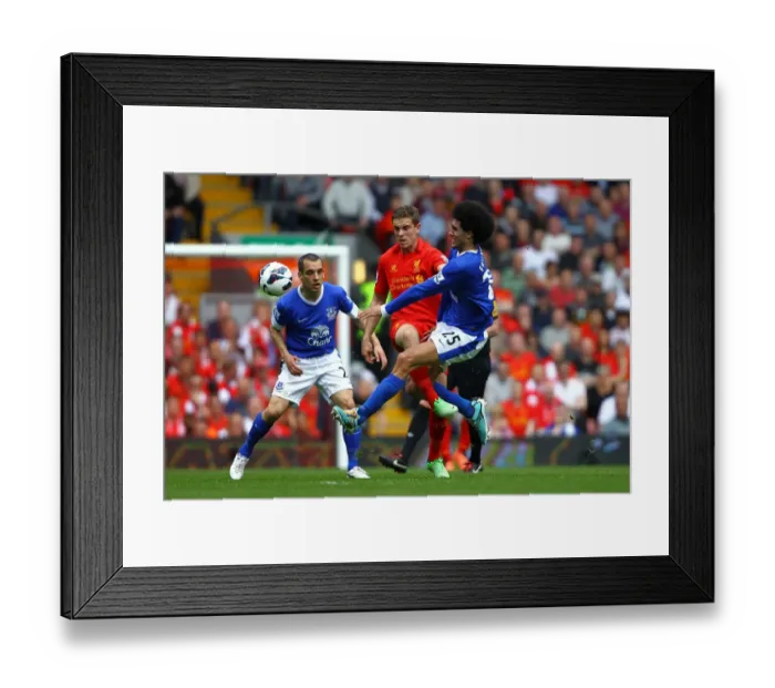 Framed Print : Battleground Anfield: Henderson vs. Fellaini - Intense Premier League Rivalry (05-05-2013)