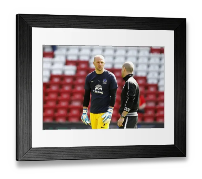 Framed Print : Deep in Thought: Tim Howard Engages Everton Teammate Amidst Scoreless Liverpool Rivalry (Barclays Premier League, Anfield - May 5, 2013) Framed Print : Deep in Thought: Tim Howard Engages Everton Teammate Amidst Scoreless Liverpool Rivalry (Barclays Premier League, Anfield - May 5, 2013)