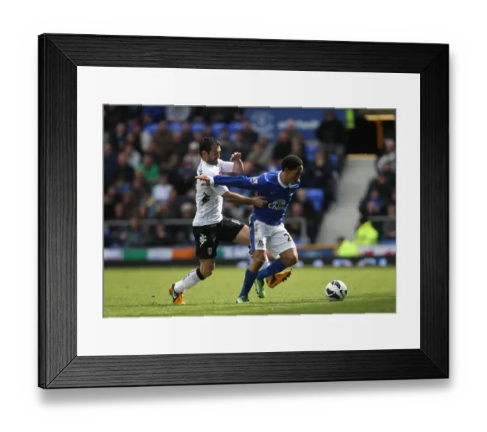 Framed Print : Battle for the Ball: Pienaar vs. Karagounis - Everton's Supremacy over Fulham (27-04-2013) Framed Print : Battle for the Ball: Pienaar vs. Karagounis - Everton's Supremacy over Fulham (27-04-2013)