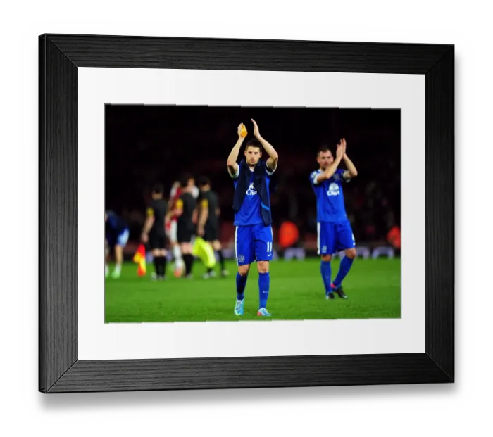 Framed Print : Kevin Mirallas of Everton Shows Gratitude to Fans After Scoreless Draw Against Arsenal Framed Print : Kevin Mirallas of Everton Shows Gratitude to Fans After Scoreless Draw Against Arsenal