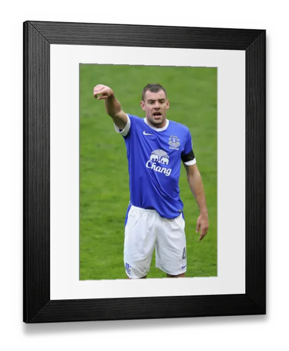 Framed Print : Darron Gibson Scores the Second Goal in Everton's 2-0 Victory over Queens Park Rangers at Goodison Park (BPL 2013)