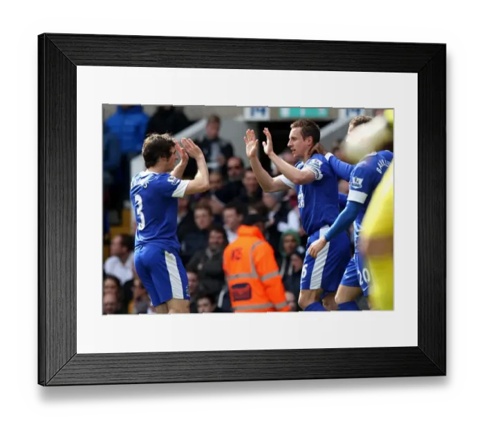 Framed Print : Jagielka and Baines: Everton's Unforgettable Goal Celebration vs. Tottenham Hotspur (2-2 Draw, 07-04-2013) Framed Print : Jagielka and Baines: Everton's Unforgettable Goal Celebration vs. Tottenham Hotspur (2-2 Draw, 07-04-2013)