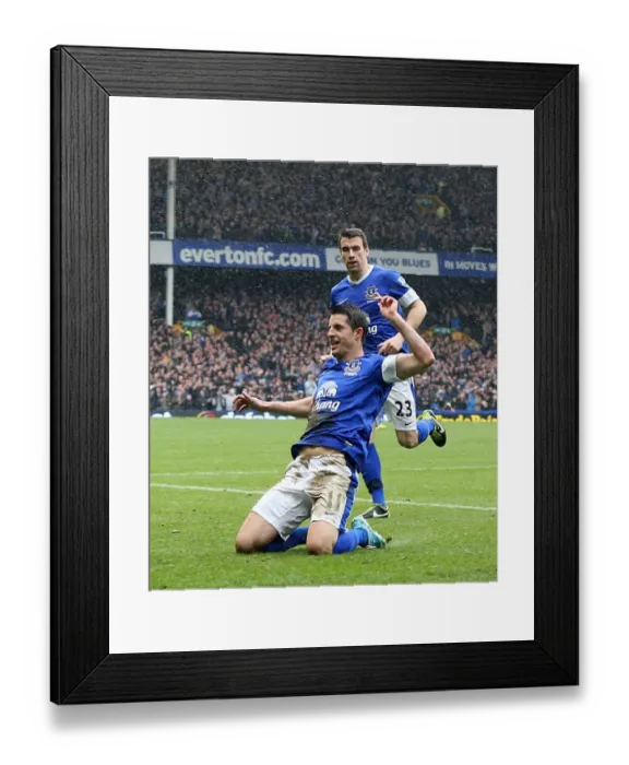 Framed Print : Mirallas's Strike: Everton Takes the Lead Against West Ham United in BPL (12-05-2013)