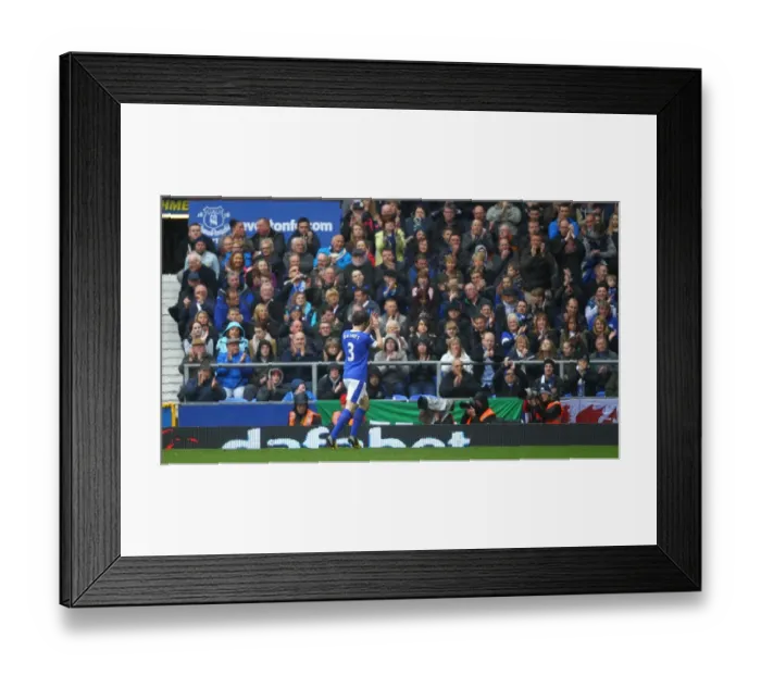 Framed Print : Leighton Baines Appreciates Fans Support: Everton 2-0 West Ham United (May 12, 2013, Goodison Park)