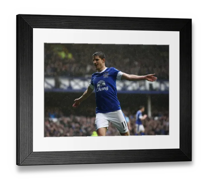Framed Print : Mirallas's Brace: Everton's 2-0 Victory Over West Ham United (Premier League 2012-13: Goodison Park)