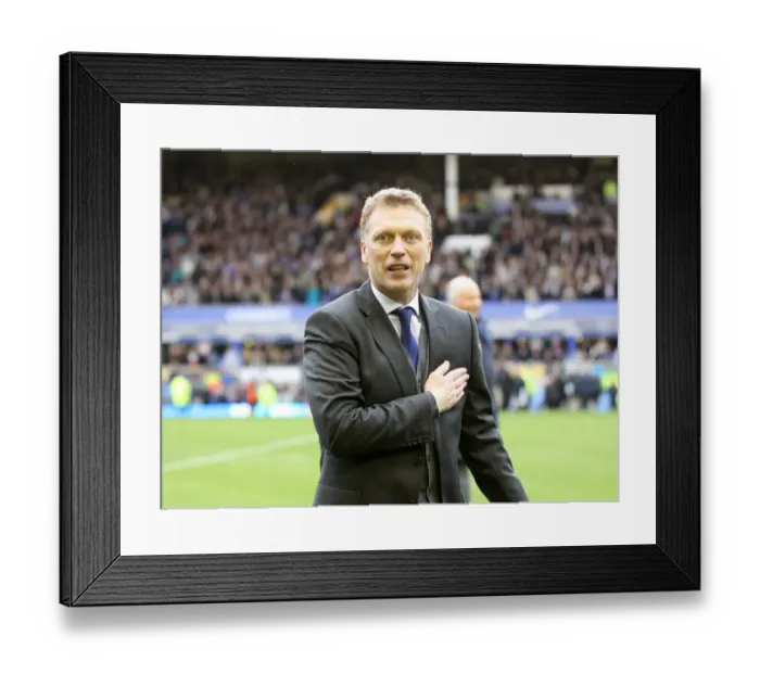 Framed Print : David Moyes and Everton Fans Celebrate Victory over West Ham United (12-05-2013)