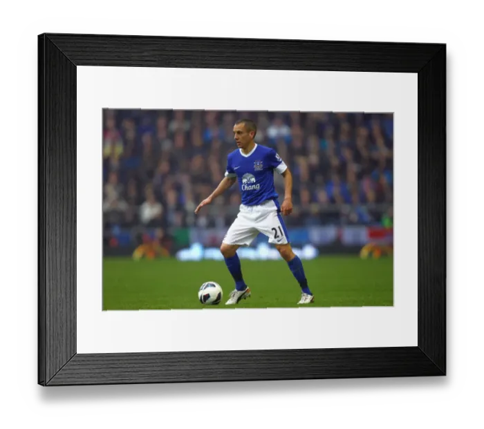 Framed Print : Leon Osman Scores the Winning Goal: Everton's 2-0 Victory Over West Ham United (BPL, May 12, 2013)