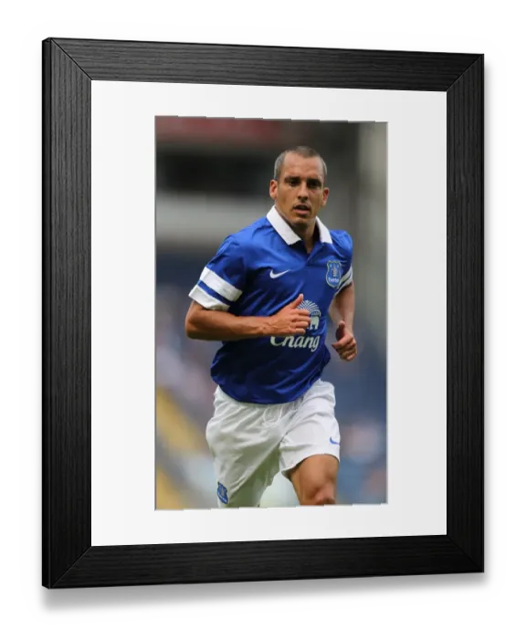 Framed Print : Leon Osman Scores in Everton's Pre-Season Triumph Over Blackburn Rovers (3-1)