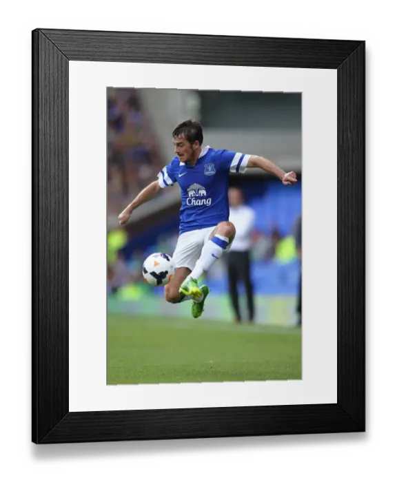 Framed Print : Leighton Baines Leadership: Everton Edges Real Betis 2-1 in Pre-Season Clash (11-08-2013)