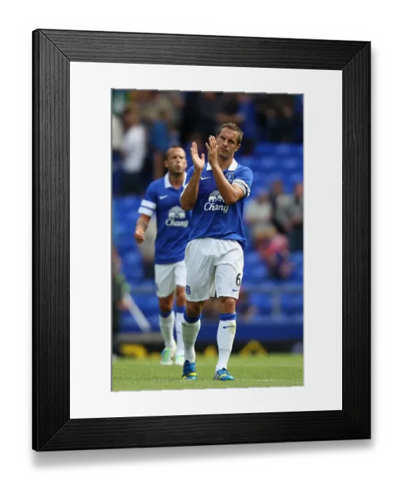 Framed Print : Phil Jagielka Salutes Everton Fans: Everton 2-1 Real Betis (Pre-Season Friendly, 2013)