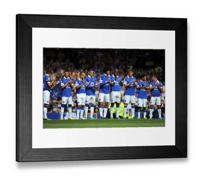 Framed Print : Everton Players Unite Before Premier League Showdown Against West Bromwich Albion at Goodison Park (August 24, 2013) Framed Print : Everton Players Unite Before Premier League Showdown Against West Bromwich Albion at Goodison Park (August 24, 2013)