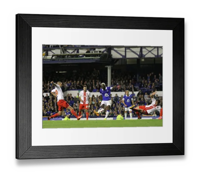 Framed Print : Arouna Kone's Strike: Everton's Capital One Cup Victory over Stevenage Framed Print : Arouna Kone's Strike: Everton's Capital One Cup Victory over Stevenage