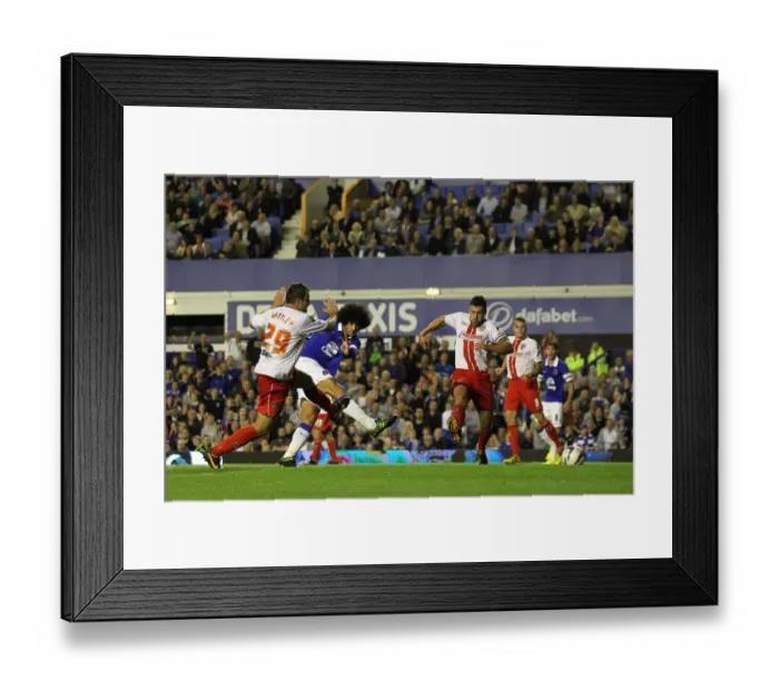 Framed Print : Marouane Fellaini Scores Everton's Second Goal Against Stevenage in Capital One Cup Round 2 Framed Print : Marouane Fellaini Scores Everton's Second Goal Against Stevenage in Capital One Cup Round 2