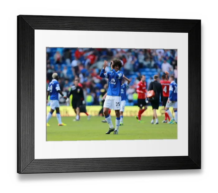 Framed Print : Everton's Fellaini Shows Appreciation: A Silent 0-0 at Cardiff City Stadium (August 31, 2013) Framed Print : Everton's Fellaini Shows Appreciation: A Silent 0-0 at Cardiff City Stadium (August 31, 2013)