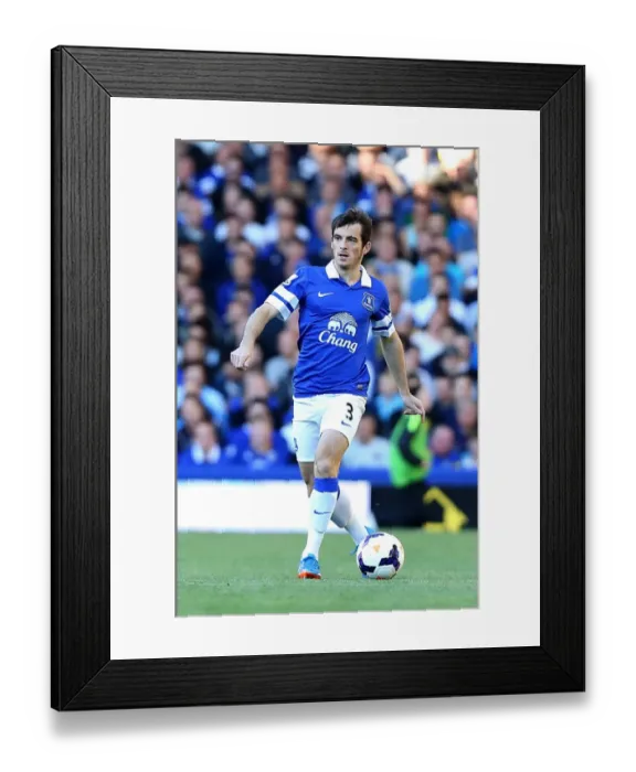 Framed Print : Everton's Leighton Baines Secures Victory Over Chelsea in Premier League: Everton 1 - Chelsea 0 (Goodison Park, September 14, 2013)
