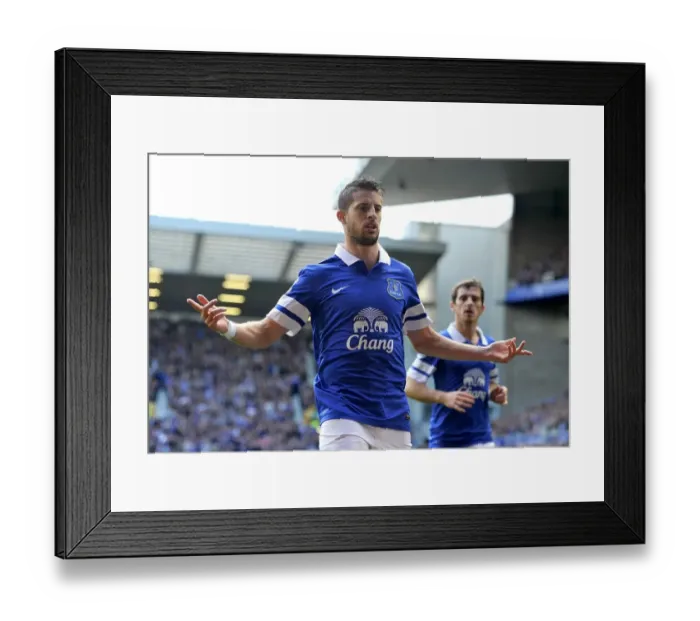 Framed Print : Mirallas Strikes: Everton Takes the Lead Against Hull City in Premier League (19-10-2013)