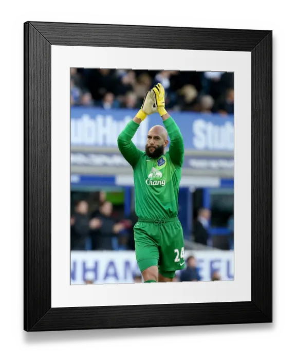 Framed Print : Tim Howard's Appreciation: A 0-0 Stalemate with Tottenham Hotspur at Everton's Goodison Park (November 3, 2013)