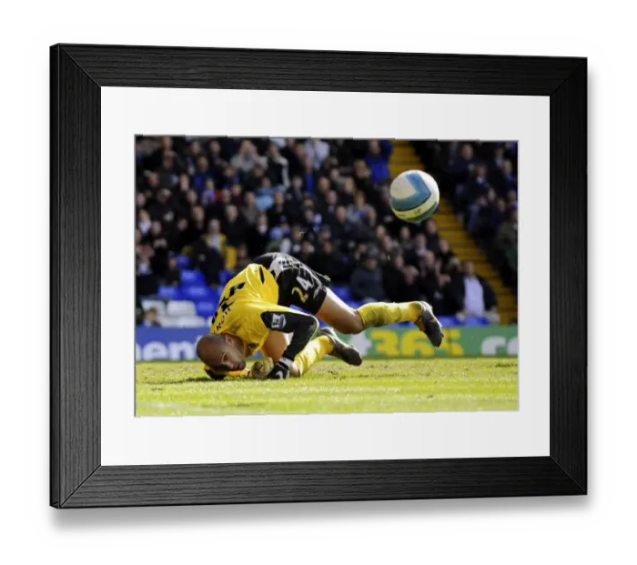 Framed Print : Tim Howard in Action: Everton vs. Birmingham City (April 12, 2008, Barclays Premier League) Framed Print : Tim Howard in Action: Everton vs. Birmingham City (April 12, 2008, Barclays Premier League)