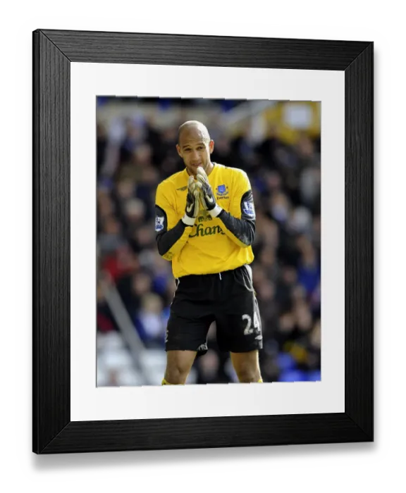 Framed Print : Tim Howard in Action for Everton Against Birmingham City, Barclays Premier League 2008