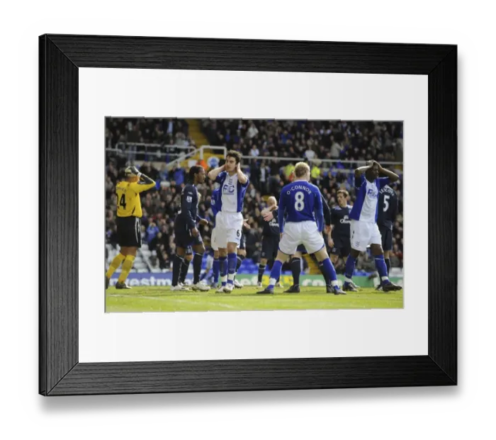 Framed Print : Liam Ridgewell's Missed Goal Opportunity: Birmingham City vs. Everton (2008)