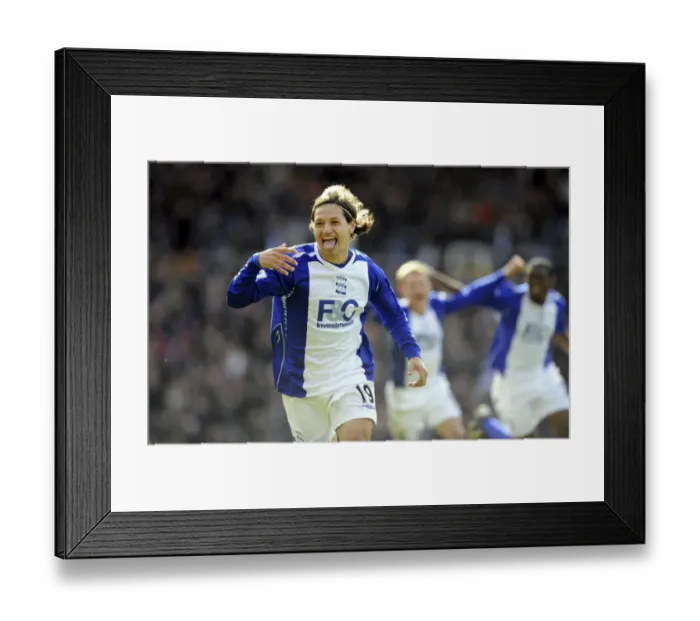 Framed Print : Thrilling Goal Celebration: Mauro Zarate Stuns Everton with Last-Minute Winner vs. Birmingham City (April 12, 2008, Barclays Premier League) Framed Print : Thrilling Goal Celebration: Mauro Zarate Stuns Everton with Last-Minute Winner vs. Birmingham City (April 12, 2008, Barclays Premier League)