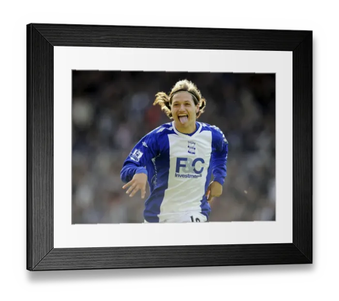 Framed Print : Mauro Zarate's Thrilling Goal and Emotional Celebration: Everton's Upset Win against Birmingham City in the Barclays Premier League (April 12, 2008) Framed Print : Mauro Zarate's Thrilling Goal and Emotional Celebration: Everton's Upset Win against Birmingham City in the Barclays Premier League (April 12, 2008)