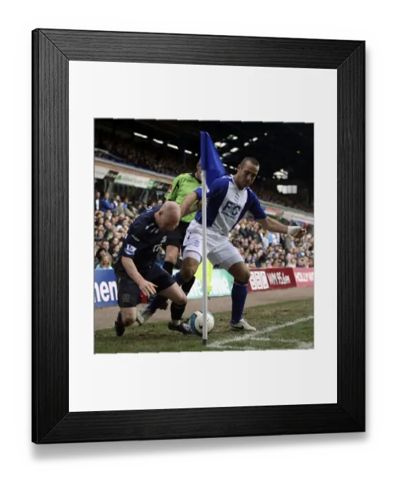 Framed Print : A Fierce Rivalry Unfolds: Andrew Johnson vs. David Murphy in the Birmingham vs. Everton Premier League Clash, 2008 Framed Print : A Fierce Rivalry Unfolds: Andrew Johnson vs. David Murphy in the Birmingham vs. Everton Premier League Clash, 2008