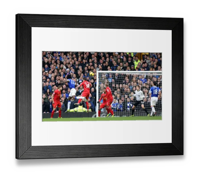 Framed Print : Romelu Lukaku's Dramatic Hat-Trick: Everton vs Liverpool Rivalry Ends in Thrilling 3-3 Draw (Goodison Park, 2013) Framed Print : Romelu Lukaku's Dramatic Hat-Trick: Everton vs Liverpool Rivalry Ends in Thrilling 3-3 Draw (Goodison Park, 2013)