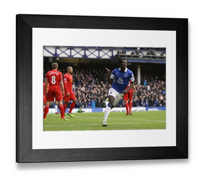 Framed Print : Thrilling 3-3 Draw: Romelu Lukaku's Hat-Trick at Goodison Park - Everton vs Liverpool (November 23, 2013)