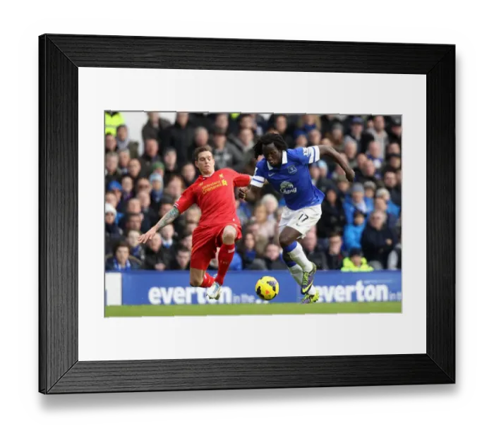 Framed Print : Clash at Goodison Park: Agger vs. Lukaku - Everton vs. Liverpool's Thrilling 3-3 Battle Framed Print : Clash at Goodison Park: Agger vs. Lukaku - Everton vs. Liverpool's Thrilling 3-3 Battle
