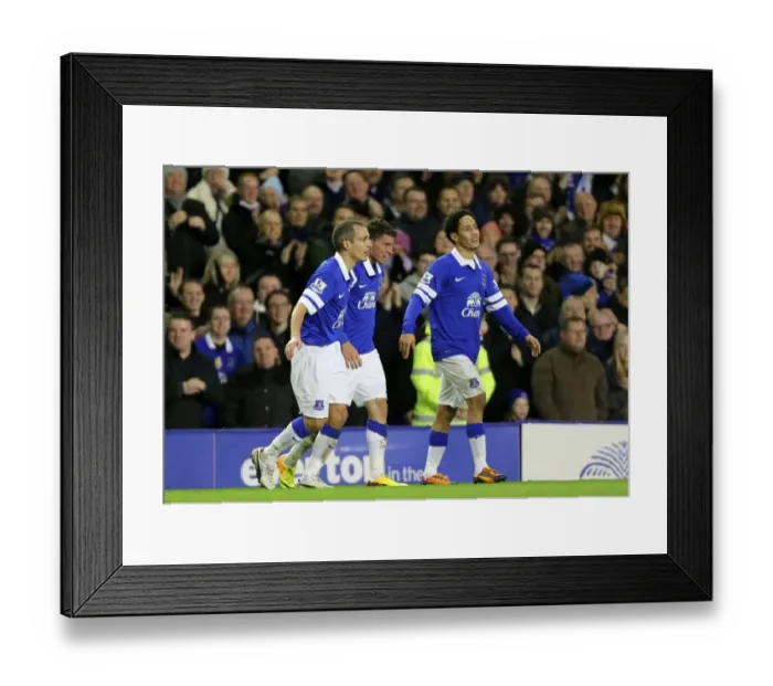 Framed Print : Everton's Bryan Oviedo Scores Second Goal Against Stoke City at Goodison Park Framed Print : Everton's Bryan Oviedo Scores Second Goal Against Stoke City at Goodison Park